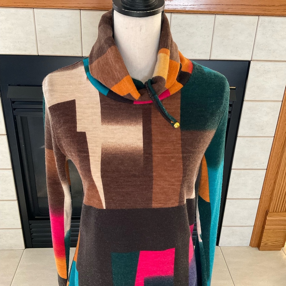 Radzoli Long Sleeve, Cowl Neck Vibrant Color Holiday Dress, Women’s Sz M - Picture 2 of 8